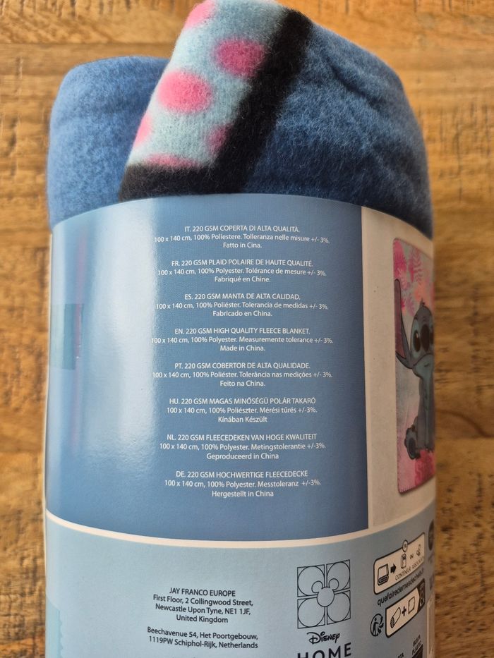 Plaid Polaire Stitch Bleu et Rose - photo numéro 2