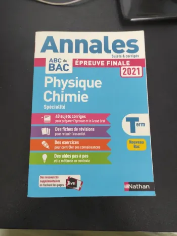 Livre annales Bac Physique chimie terminale