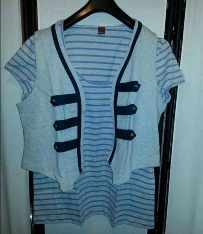 Ensemble Tee-shirt + gilet molletonné T50 - photo numéro 3