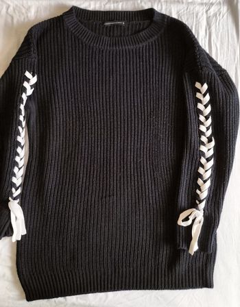 Pull noir grosses mailles taille 38