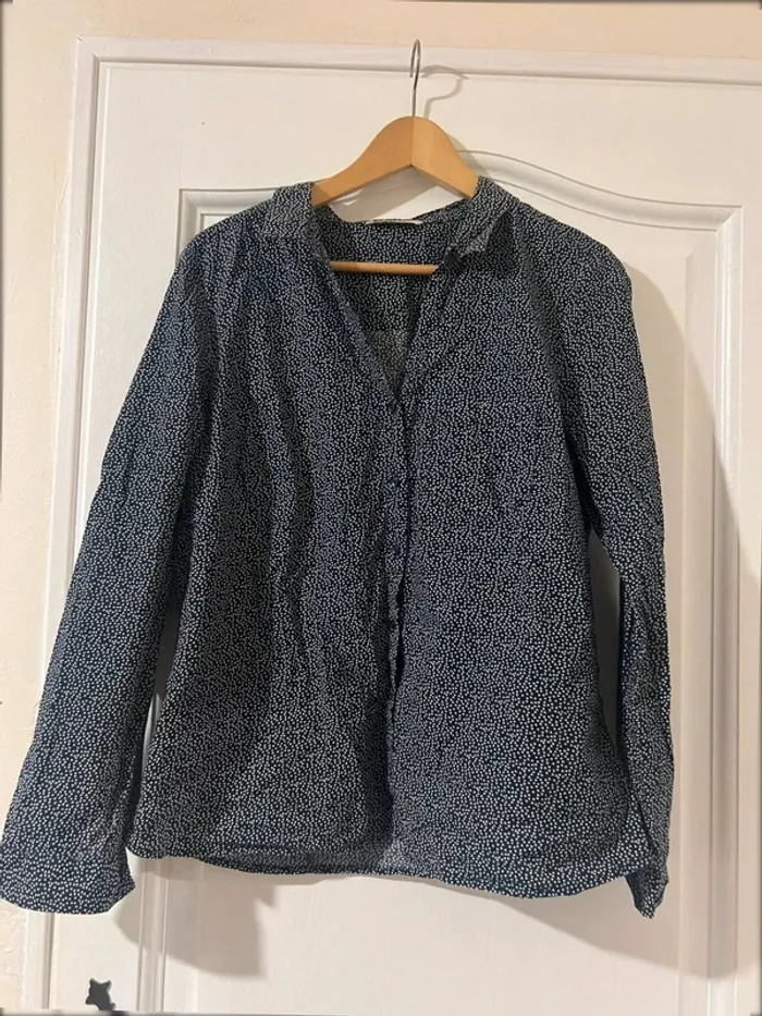 Chemise parisienne chic à motifs - bleu - quasi neuve - taille L - photo numéro 2