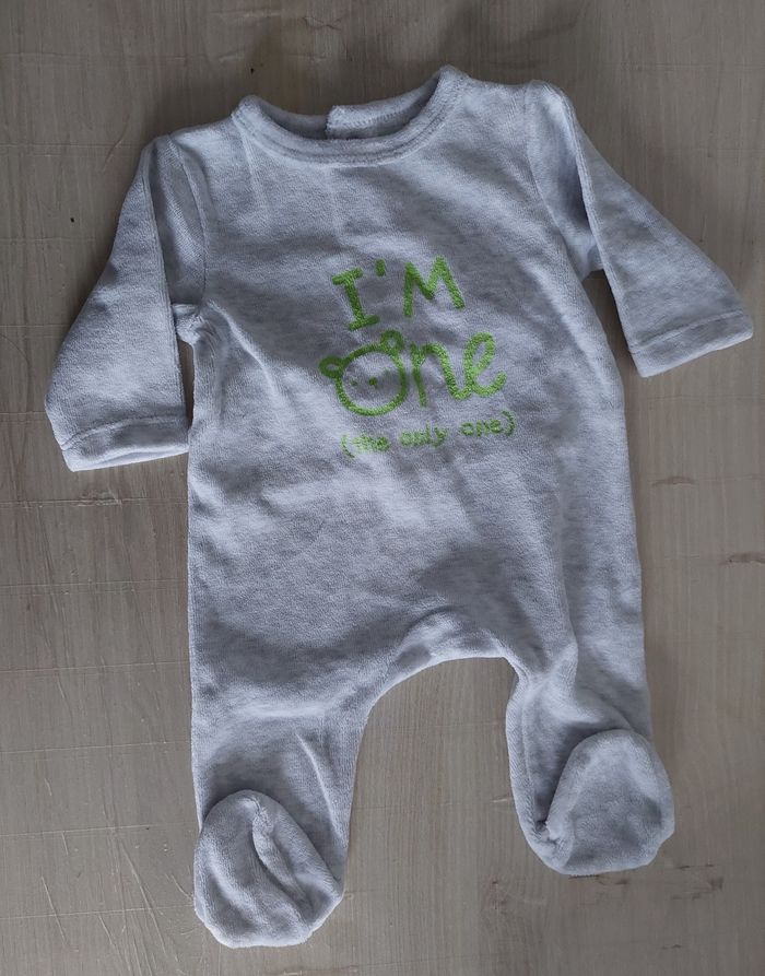 Grenouillère grise I'm One fille 1 mois - photo numéro 2