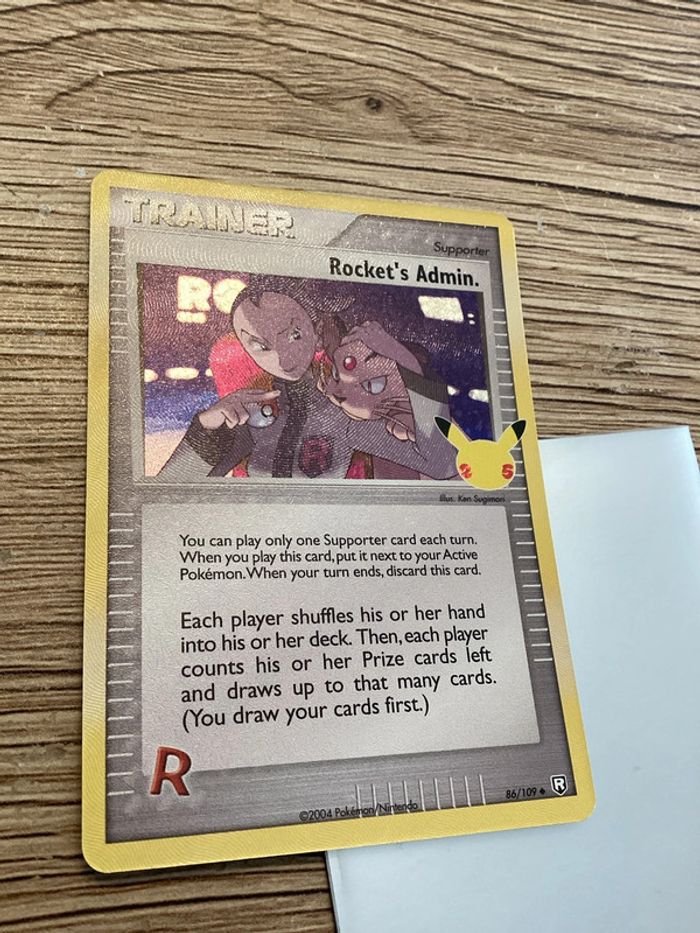 carte Pokémon 86/09 trainer rocket’s admin célébration 25ans anglais ANG