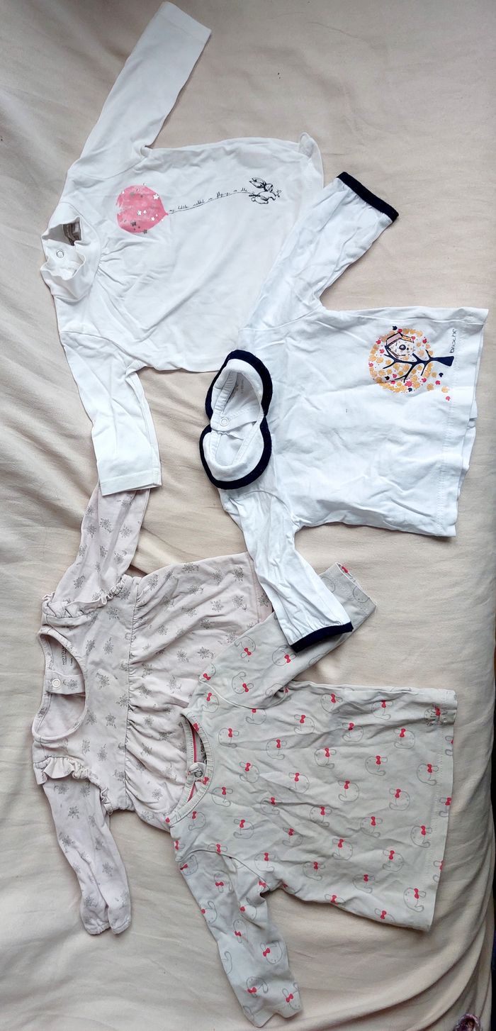 Lot tshirts longs fille 3 mois