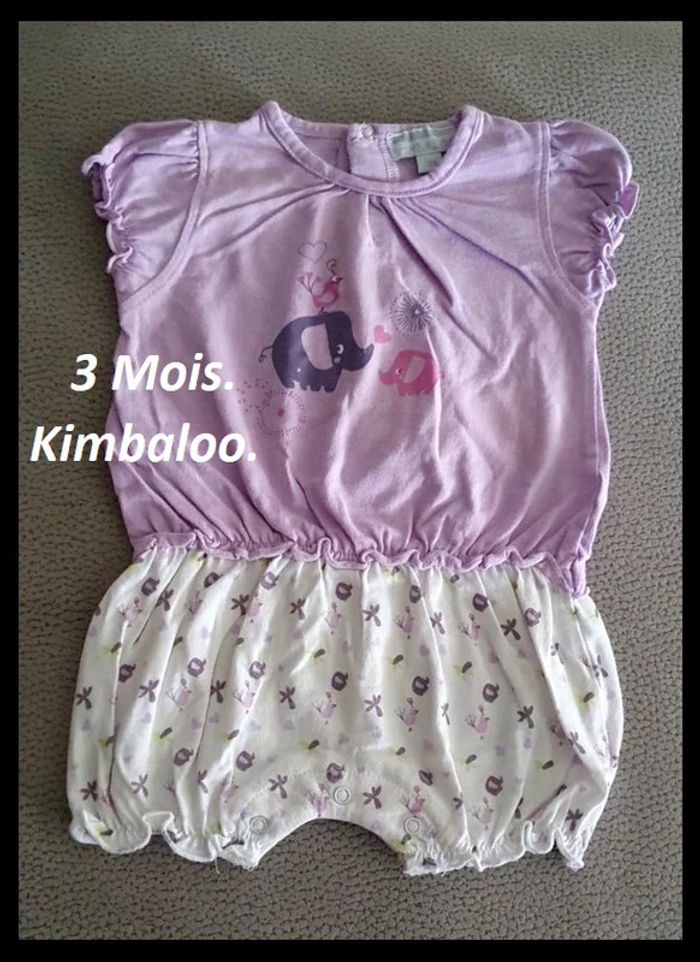 Ensemble fille lilas, Kimbaloo taille 3 mois