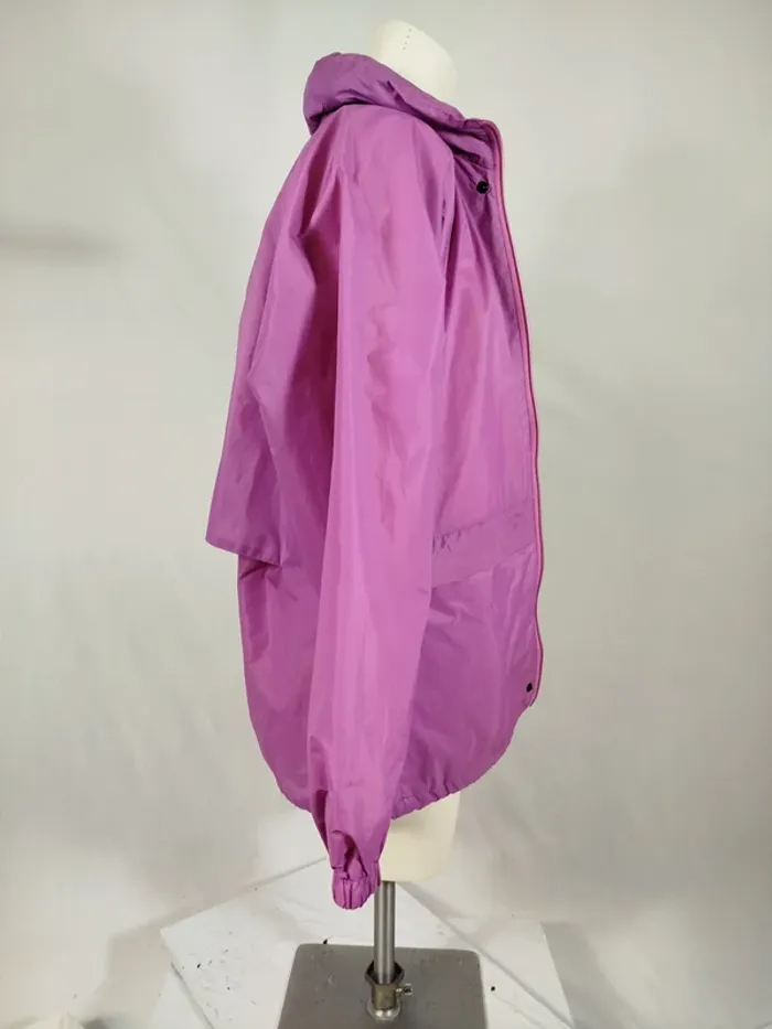 Kway vintage rose / violet - color bloc / coupe-vent imperméable vintage A257 - photo numéro 4