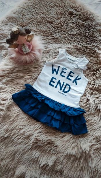 Robe ete bleu blanche week end a la mer 3 mois