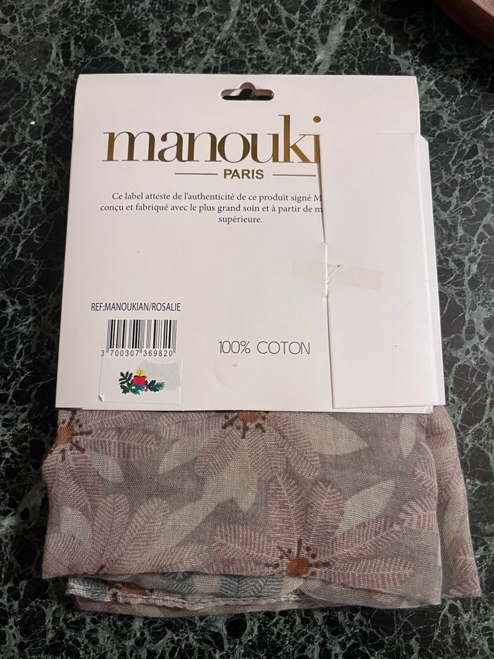 Foulard Manoukian dans les tons marrons neuf avec étiquette - photo numéro 6