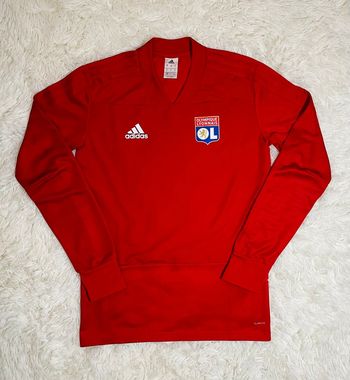 Haut training top sweat entraînement adidas rouge - Olympique Lyonnais/Lyon/OL - Taille S