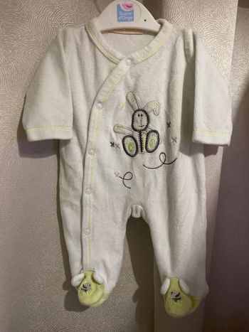 Pyjama lapin velours ouverture devant naissance Gémo