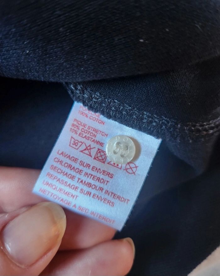 Haut noir Dorotennis Taille M – Col chemise blanc - photo numéro 8