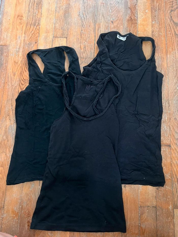 Lot 3 débardeurs noir taille M