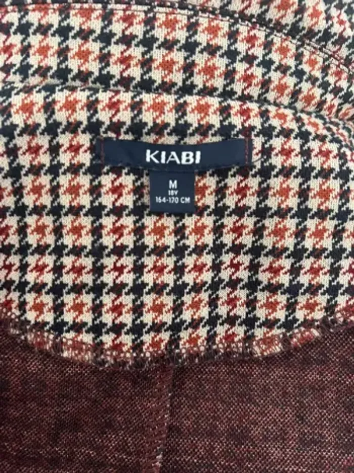 Blazer pied de coq marron rouge et noir Kiabi - photo numéro 6
