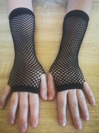 Paire de gant mitaine resille **NEUF** noir taille unique punk gothique grunge