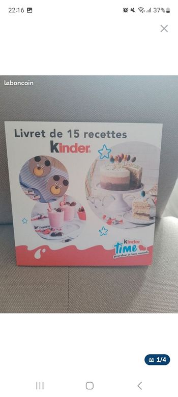 Livre de 15 recettes Kinder