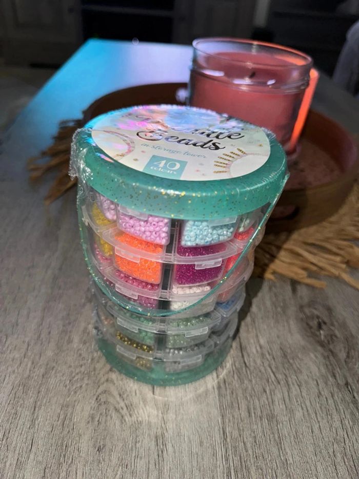 Perle de rocaille 180 grs 40 couleurs neuf - photo numéro 2