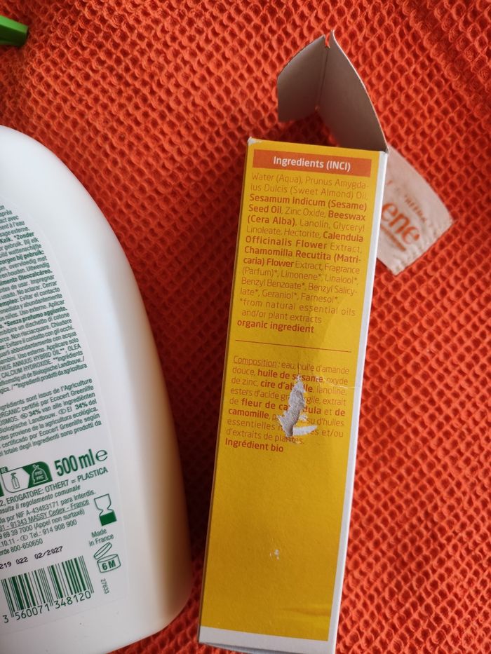 Lot de crème de change Weleda et linement Carrefour baby bio - photo numéro 3