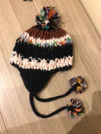 Bonnet Péruvien en laine Tricoté à la main