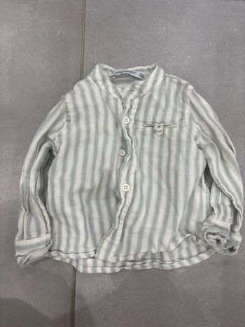 Chemise vert d’eau rayée