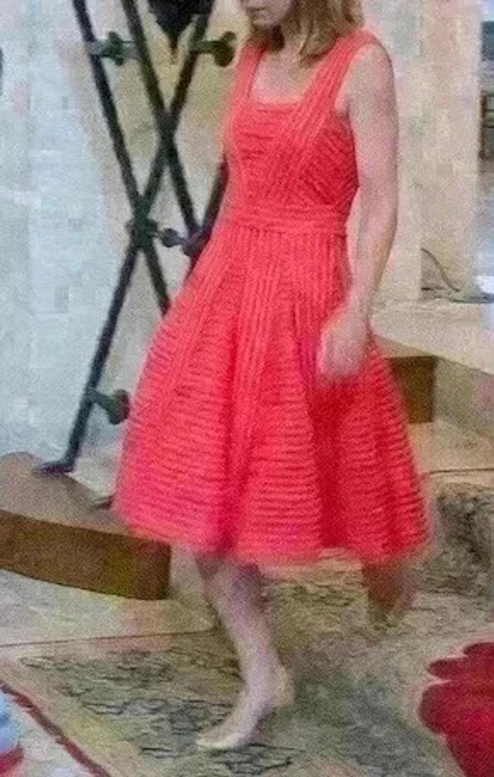 Sublime robe Maje rouge corail, taille 1 (36) - Parfait état - photo numéro 4