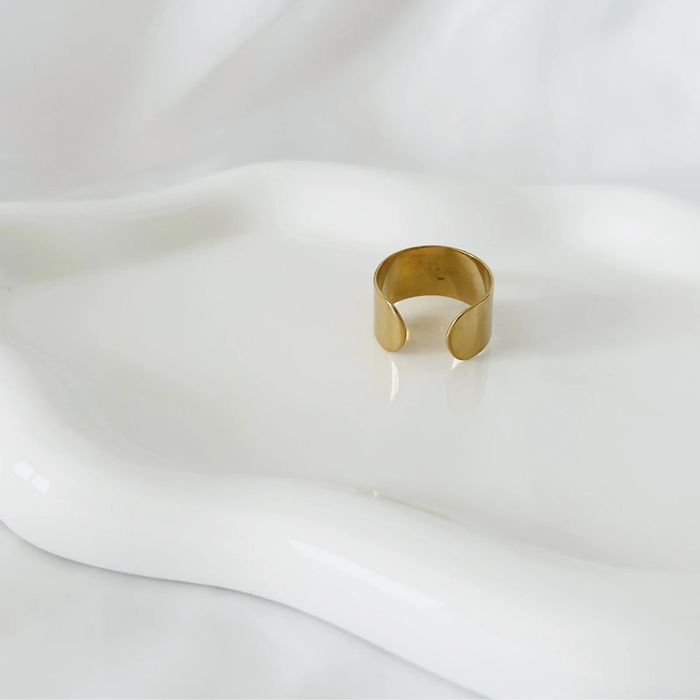 Bague dorée ajustable en acier inoxydable à breloque - photo numéro 2