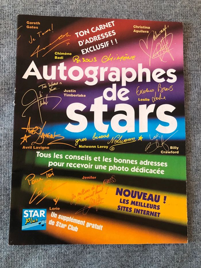 Livre carnet d’autographes de star club