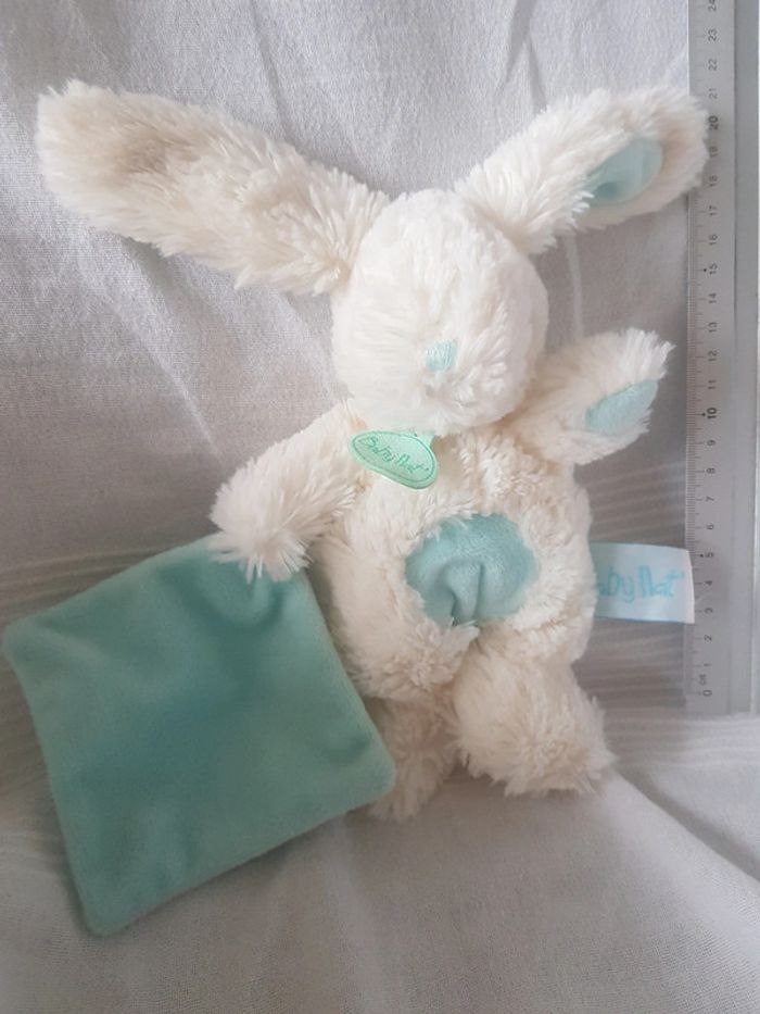 Lapin avec mouchoir bleu Babynat - photo numéro 3