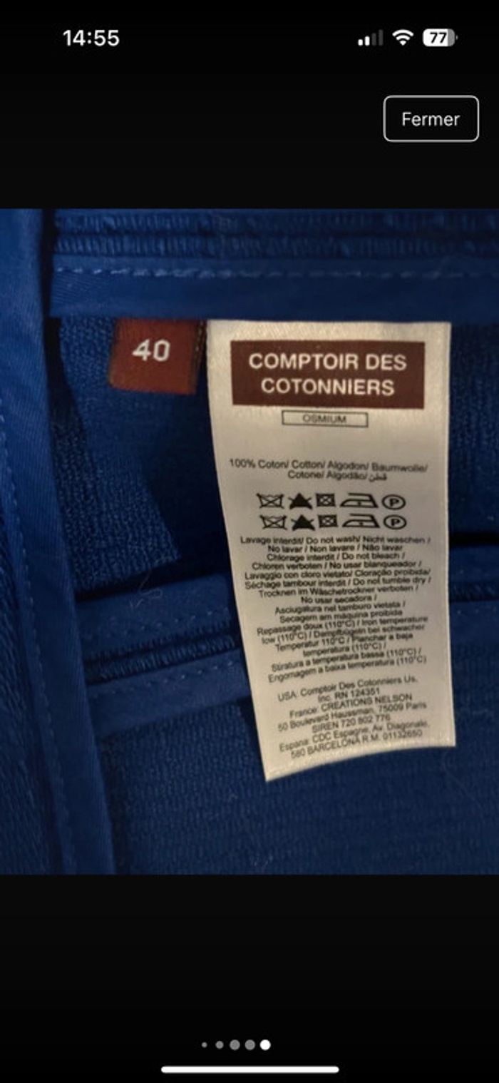 Veste chic comptoir des cotonniers bleue 40/L neuve - photo numéro 5