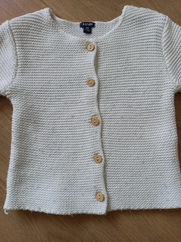 Gilet maille blanc 18 mois - photo numéro 2