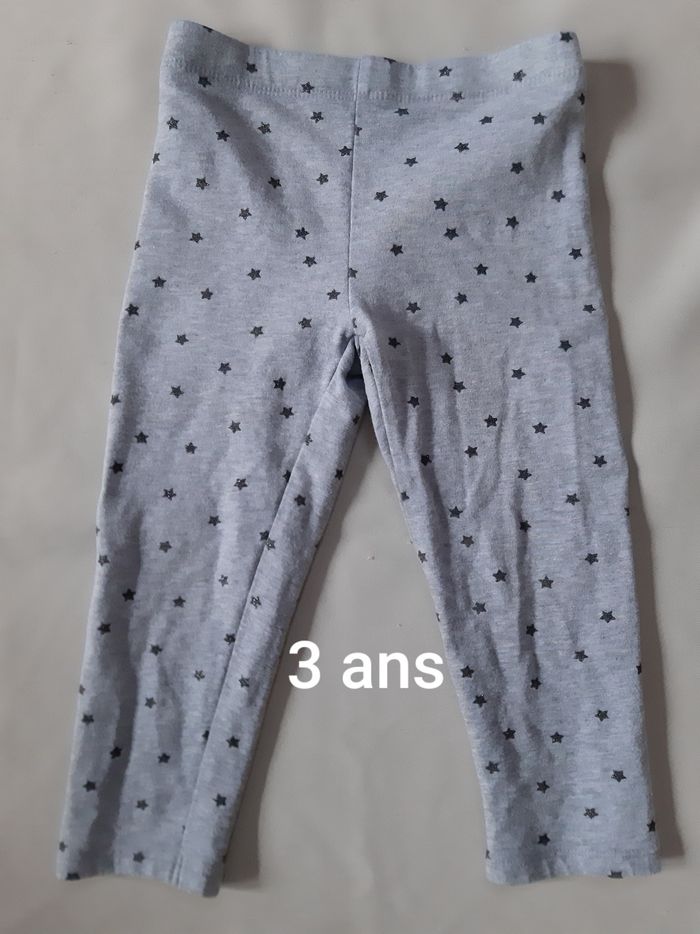 legging chaud doublé hiver fille (gris avec étoiles) - Kiabi - 3 ans