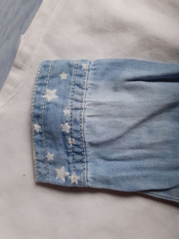 Chemise bleue claire motif étoiles blanches - photo numéro 5