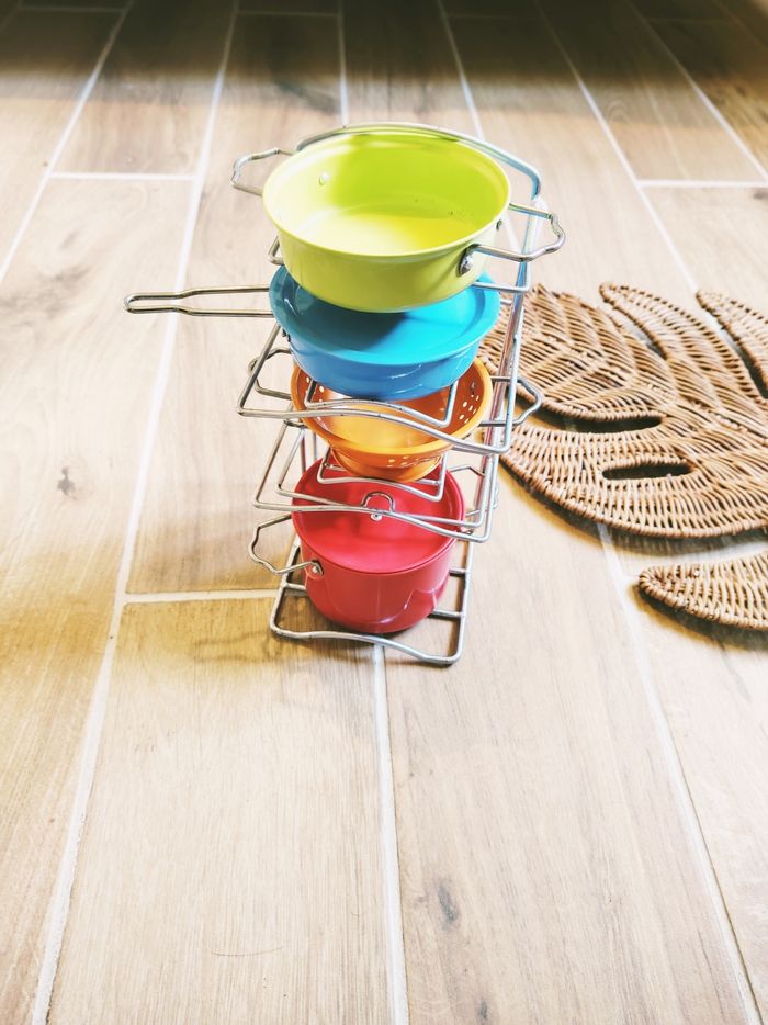 🍳Dinette vaisselle de cuisine en metal avec support - photo numéro 2