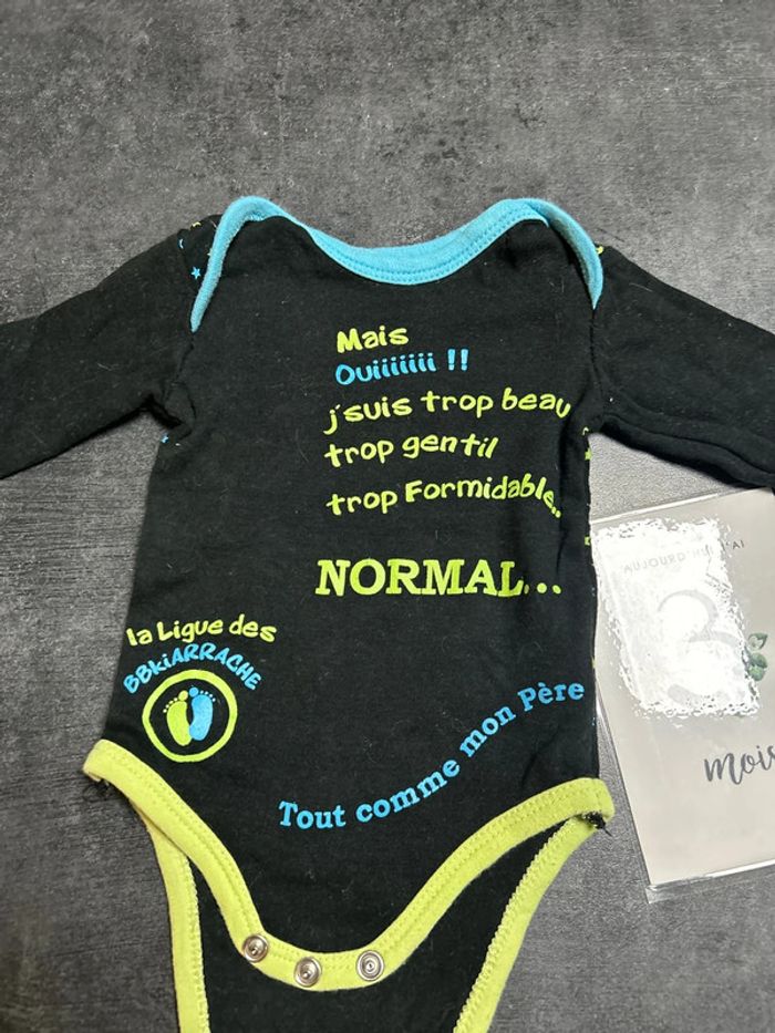 Body bébé noir/bleu/vert - photo numéro 2