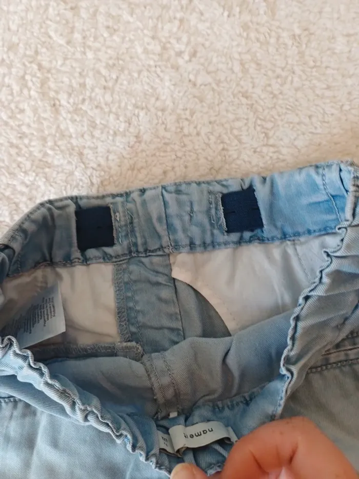 Short en jean fin taille réglable - photo numéro 4