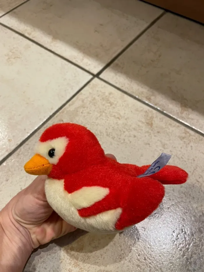 Peluche oiseau (non musical) rouge - photo numéro 3
