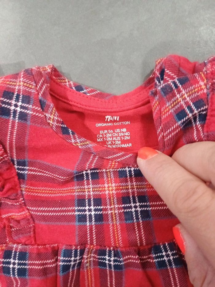 Robe avec body intégré h&m taille 1/2 mois 56cm - photo numéro 4