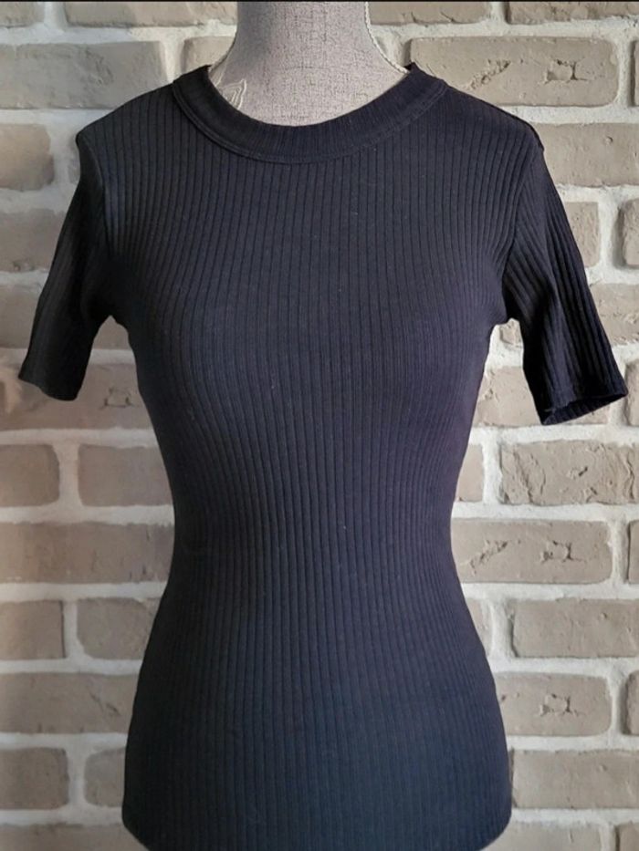 Robe en maille côtelée noire Zara - photo numéro 2