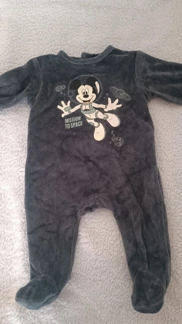 Pyjamas velours Mickey 3 mois