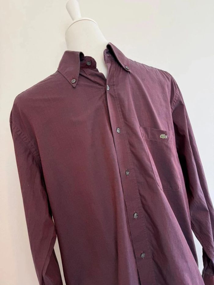 Magnifique chemise Lacoste Devanley homme bordeaux taille 42 soit L - photo numéro 2