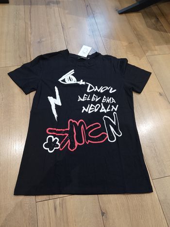 T-shirt noir manches courtes pour homme L John'H