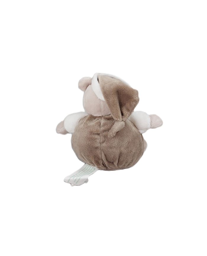 Doudou ours boule KIMBALOO 15 cm assis bonnet marron beige blanc étoiles - photo numéro 2
