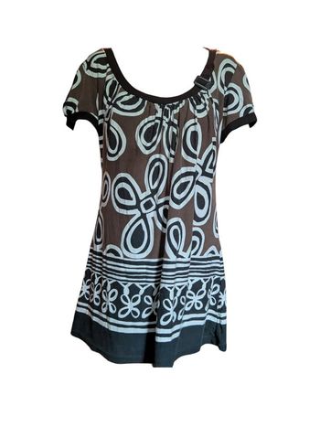 Tunique marron blanc motifs Armand Thiery Taille Taille L