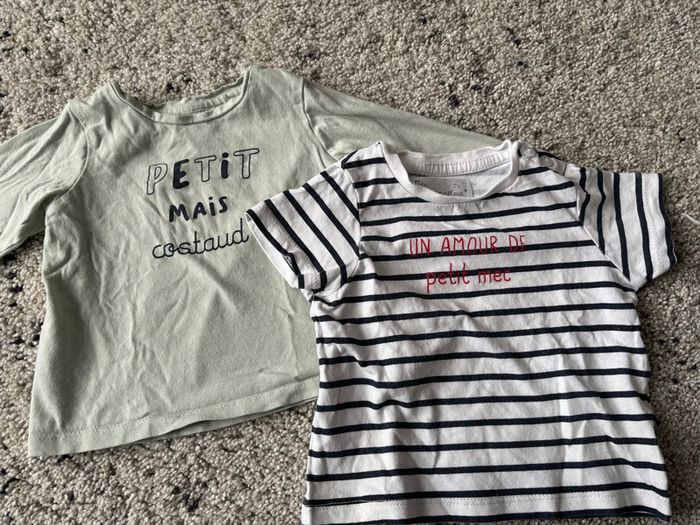 Lot 2 t-shirts garçon 12 mois - photo numéro 3