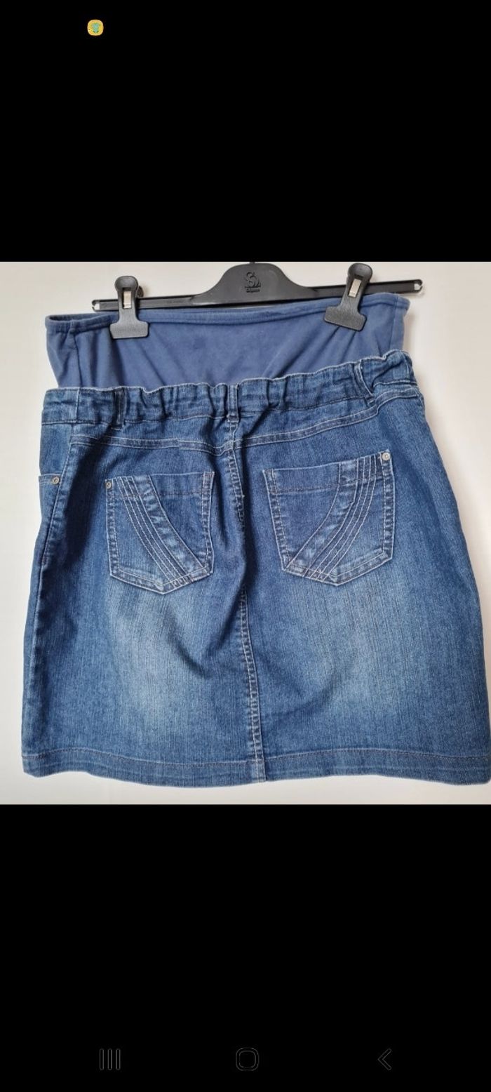 Jupe en jeans grossesse avec bandeau - photo numéro 2