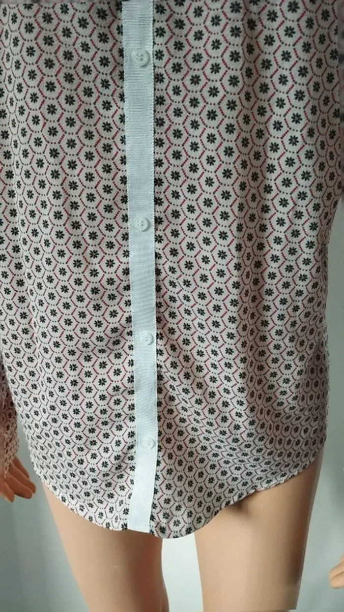 Blouse chemise beige avec motifs fleurs taille s femme - photo numéro 5