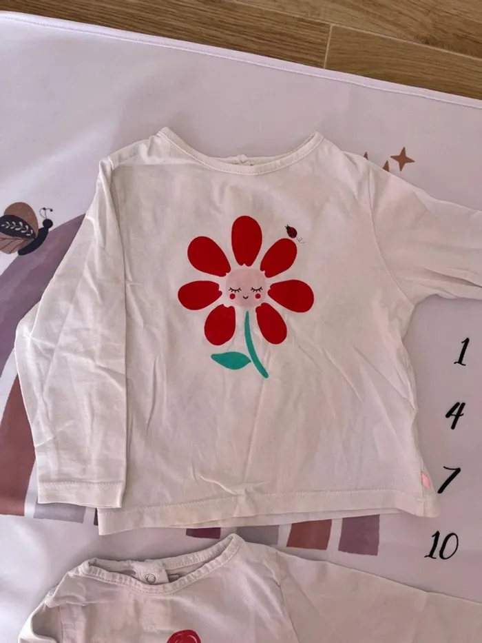 Lot de 2 t-shirts manches longues – Cadet Rousselle – Taille 18 mois - photo numéro 4