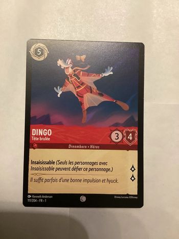 carte disney ravensburger lorcana FR dingo héros 111/204.FR.1  Non foil première édition