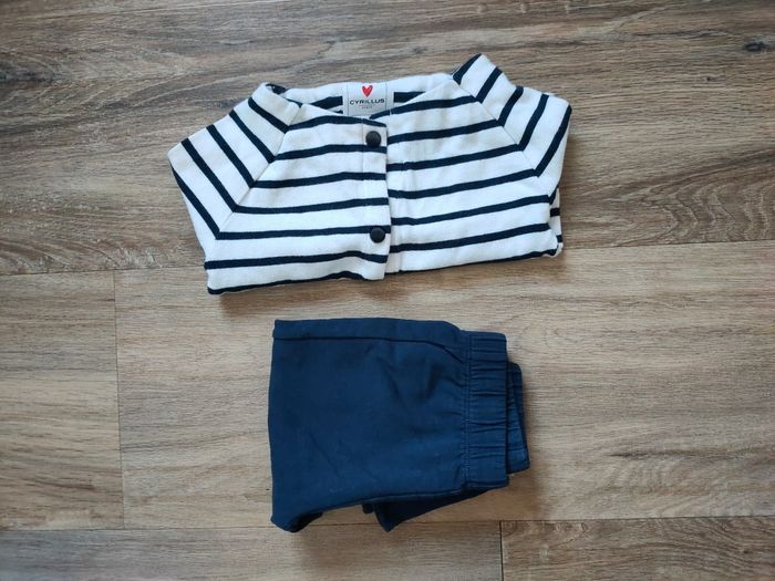 Ensemble marinière et legging bleu marine 24 mois - photo numéro 7