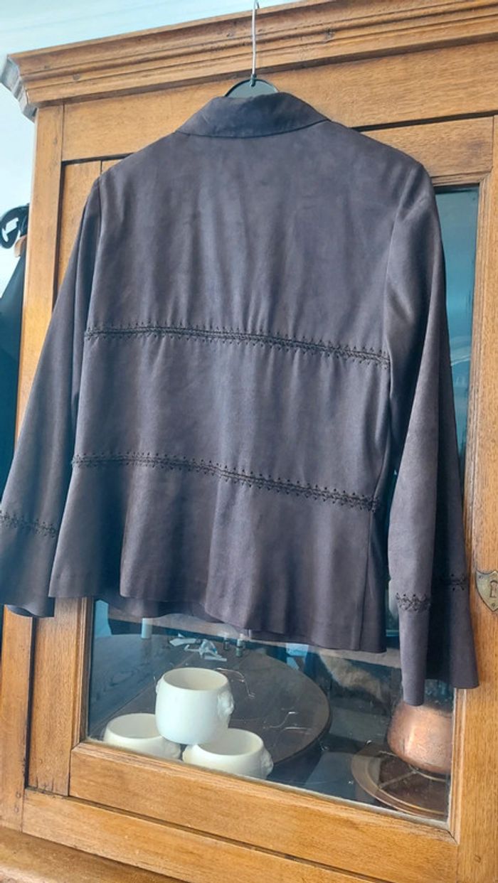 Veste  Marron effet daim Duo t 40 - photo numéro 4