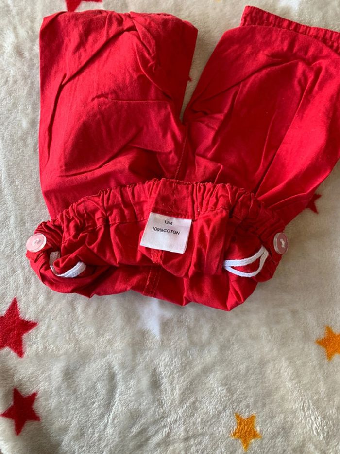 Ensemble 💯 coton Sergent Major 9 Mois Rouge et Blanc - photo numéro 11